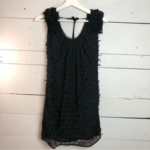 NWT Peppe Pelusso Unique Black Hole Punch Dress Size Small
